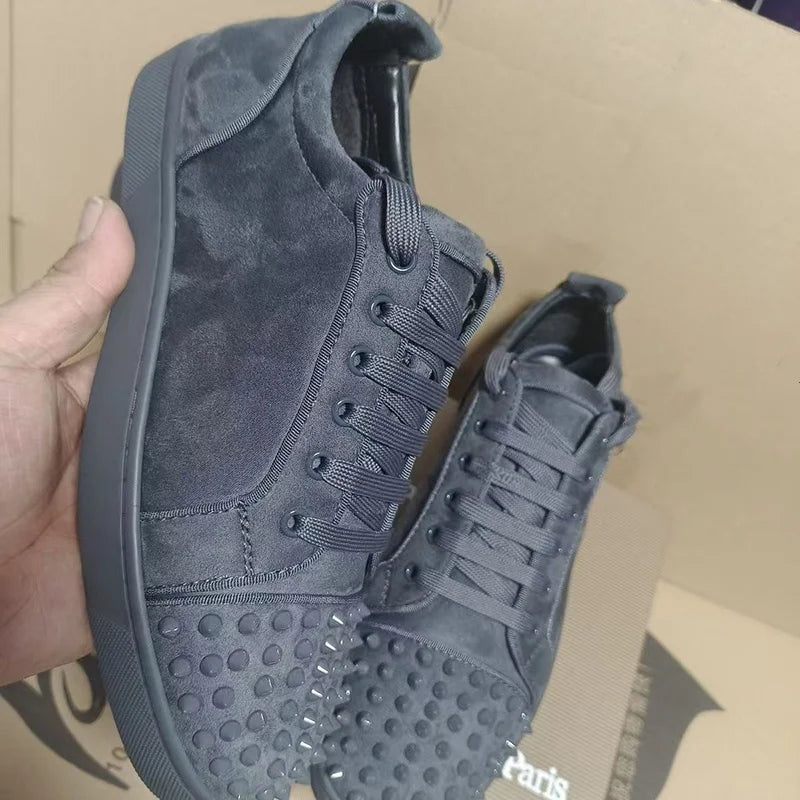 Rivet Riot Cow Suede Platform Sneakers – Men’s Rockstar Spiked Street Shoes 2025 Edition