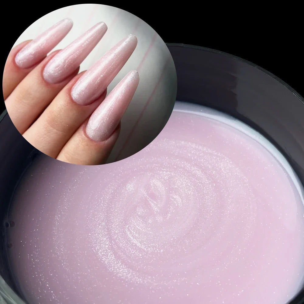 Jillnails 100g Glitter Shimmer Milky Hard Gel Builder Nail for Nails ExtensionsRoyal Blue Pink  UV LED Camouflage  Selfleveling