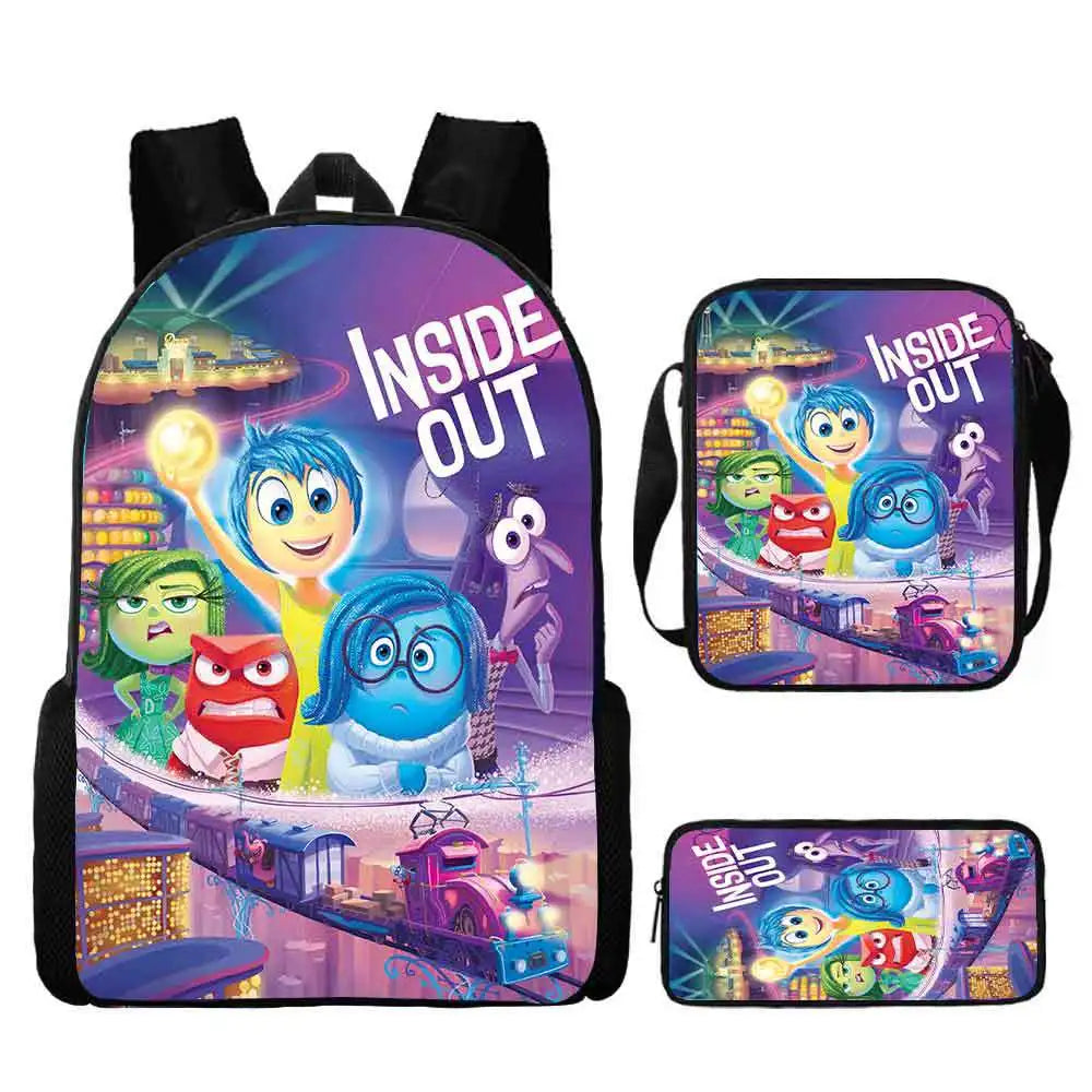 Inside Out Movie Backpack with Lunch Bags Pencil Case Disnee Kids Bags Custom Large Capacity Backpacks - Premium backpack from Lizard Vigilante - Just $34.99! Shop now at Lizard Vigilante