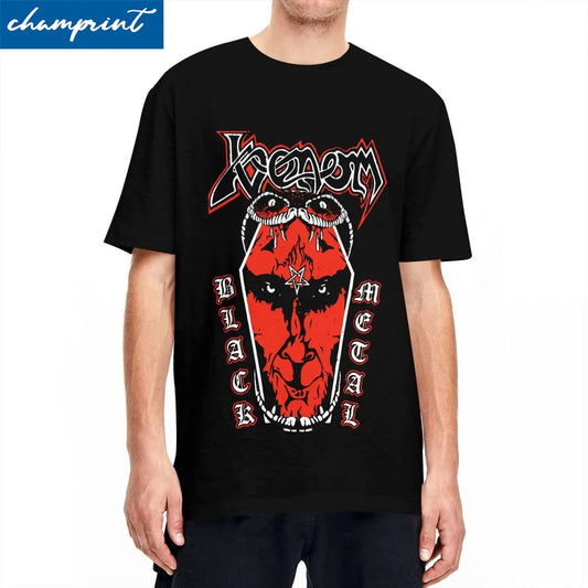 Venom Band Metal Black T-Shirt Men Women Awesome Pure Cotton Tees Crewneck Short Sleeve T Shirt 6XL Clothes - Premium T-Shirt from Lizard Vigilante - Just $23.99! Shop now at Lizard Vigilante