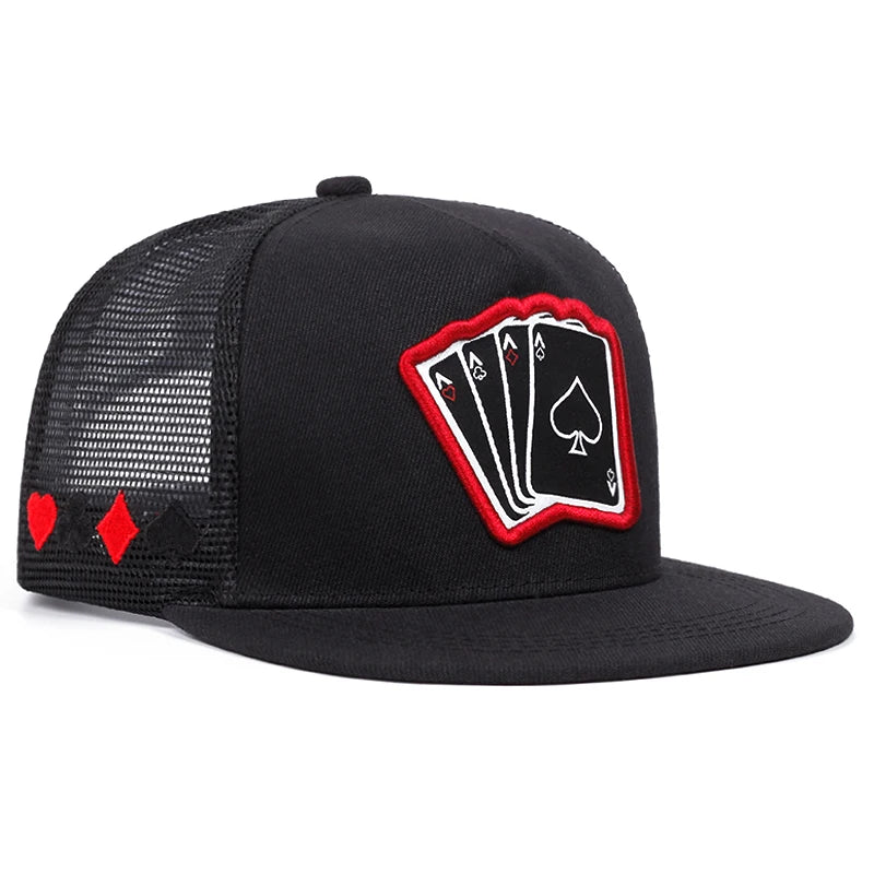 Lizard Vigilante Snapback Cap with Embroidered Ace of Spades Playing Card Design - Unisex Adjustable Sun Hat - Premium hat from Lizard Vigilante - Just $19.99! Shop now at Lizard Vigilante