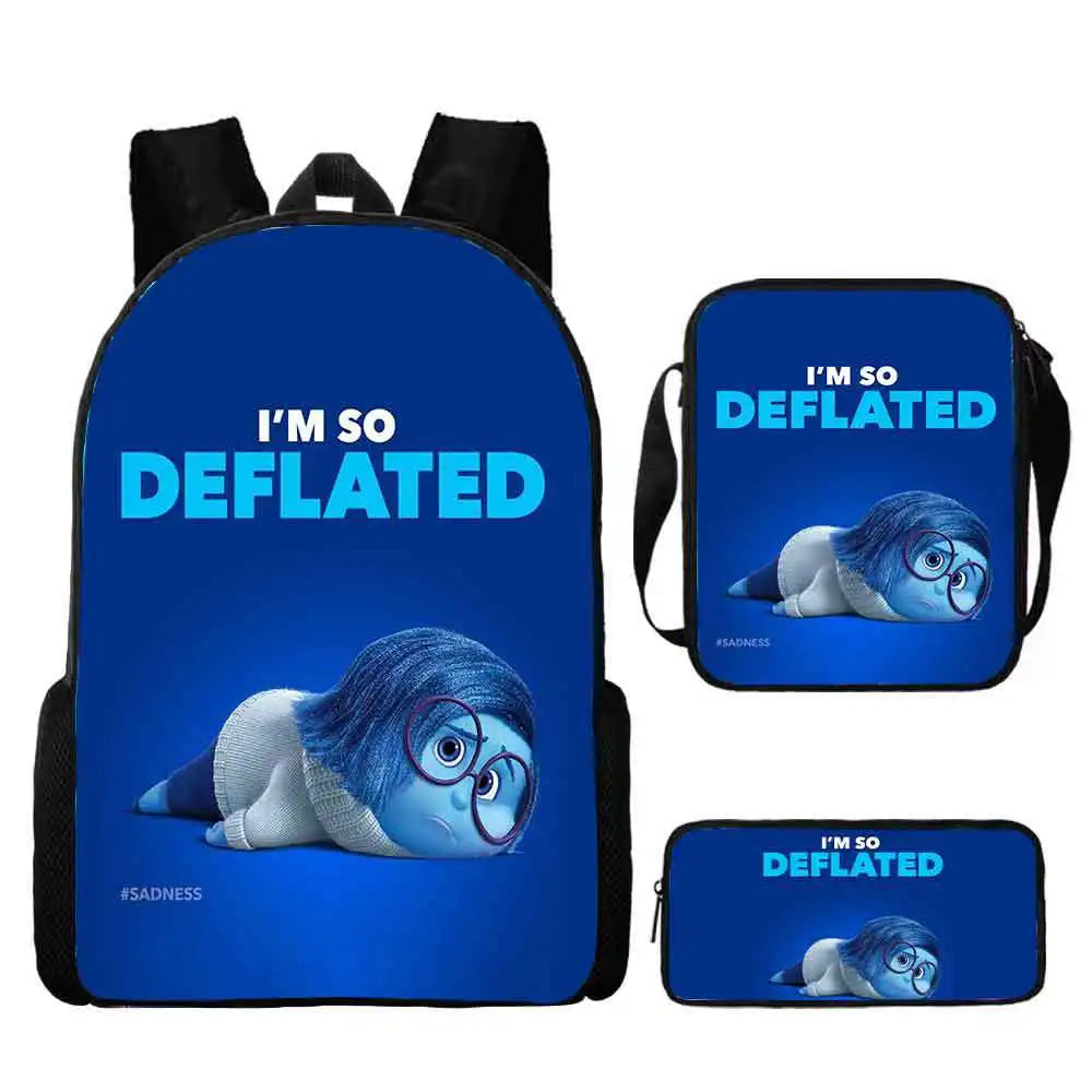 Inside Out Movie Backpack with Lunch Bags Pencil Case Disnee Kids Bags Custom Large Capacity Backpacks - Premium backpack from Lizard Vigilante - Just $34.99! Shop now at Lizard Vigilante