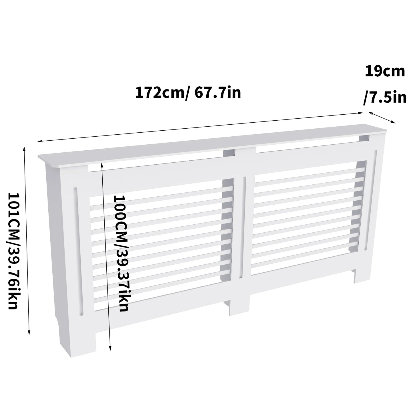 Super Tall 100CM Radiator Cover Strong Grill Shelf Cabinet MDF Cupboard Modern Vertical/Horizontal Style - Premium Radiator cover from Lizard Vigilante - Just $110.99! Shop now at Lizard Vigilante