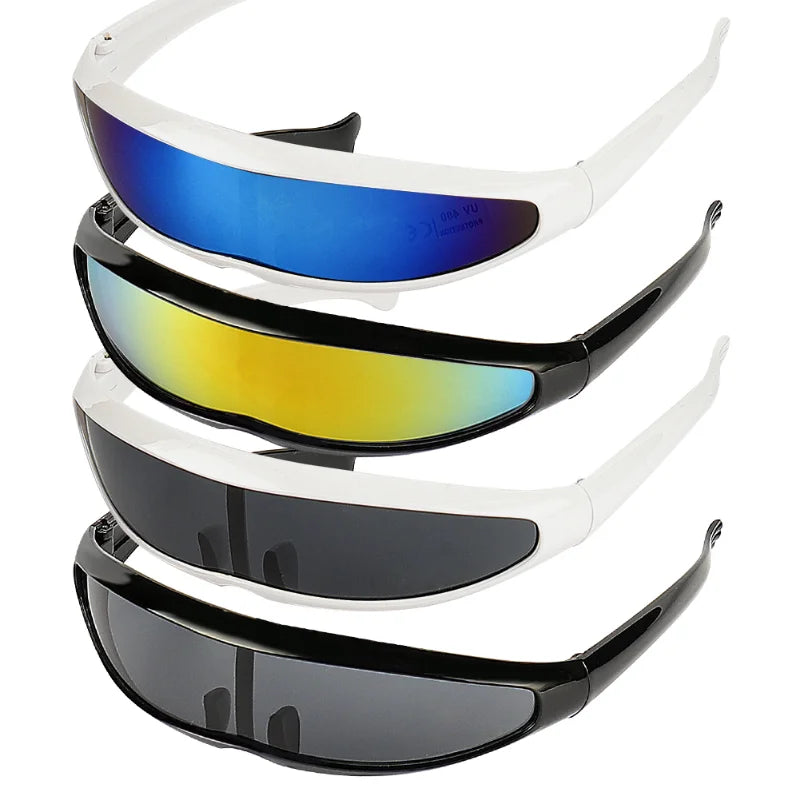 CYBERPUNK VIGILANTE: Futuristic Cyclops Laser Visor Shades – UV400, Mirrored, Sci-Fi Streetwear Eyewear - Premium shades from Lizard Vigilante - Just $8.99! Shop now at Lizard Vigilante