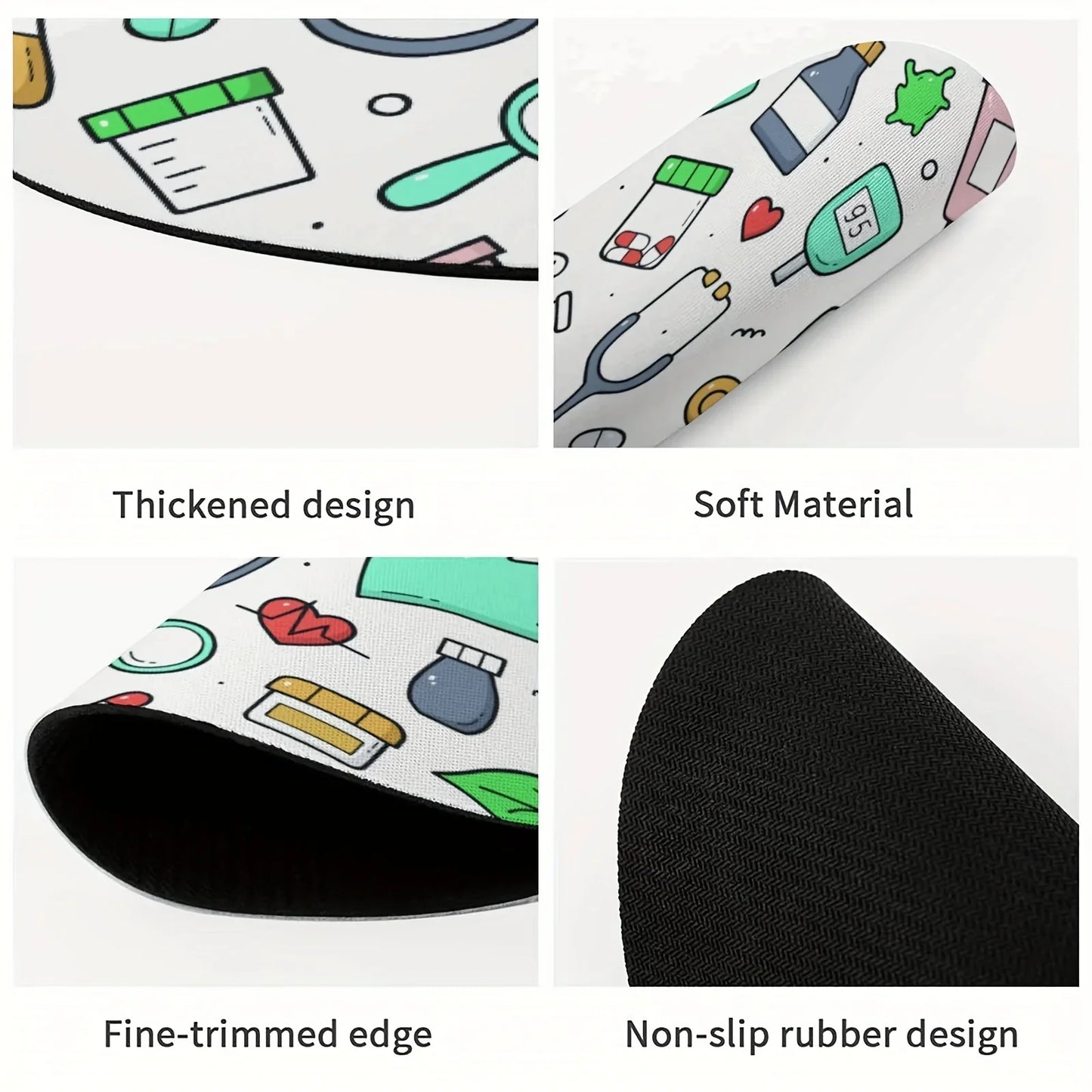 Round Nurses Doctors Office Rug Non-Slip Rubber Mouse Pad Gamers Desk Mat Mousepad Mouse Mat Playmat Set Up Desk Organizer
