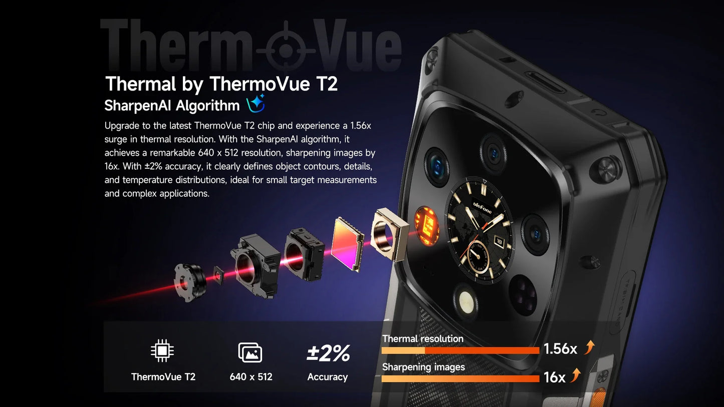 Ulefone Armor 28 Ultra 5G AI Thermal Imaging Rugged Phone Dimensity 9300+ 1TB ROM 32GB RAM Android Smartphone AMOLED Mobile