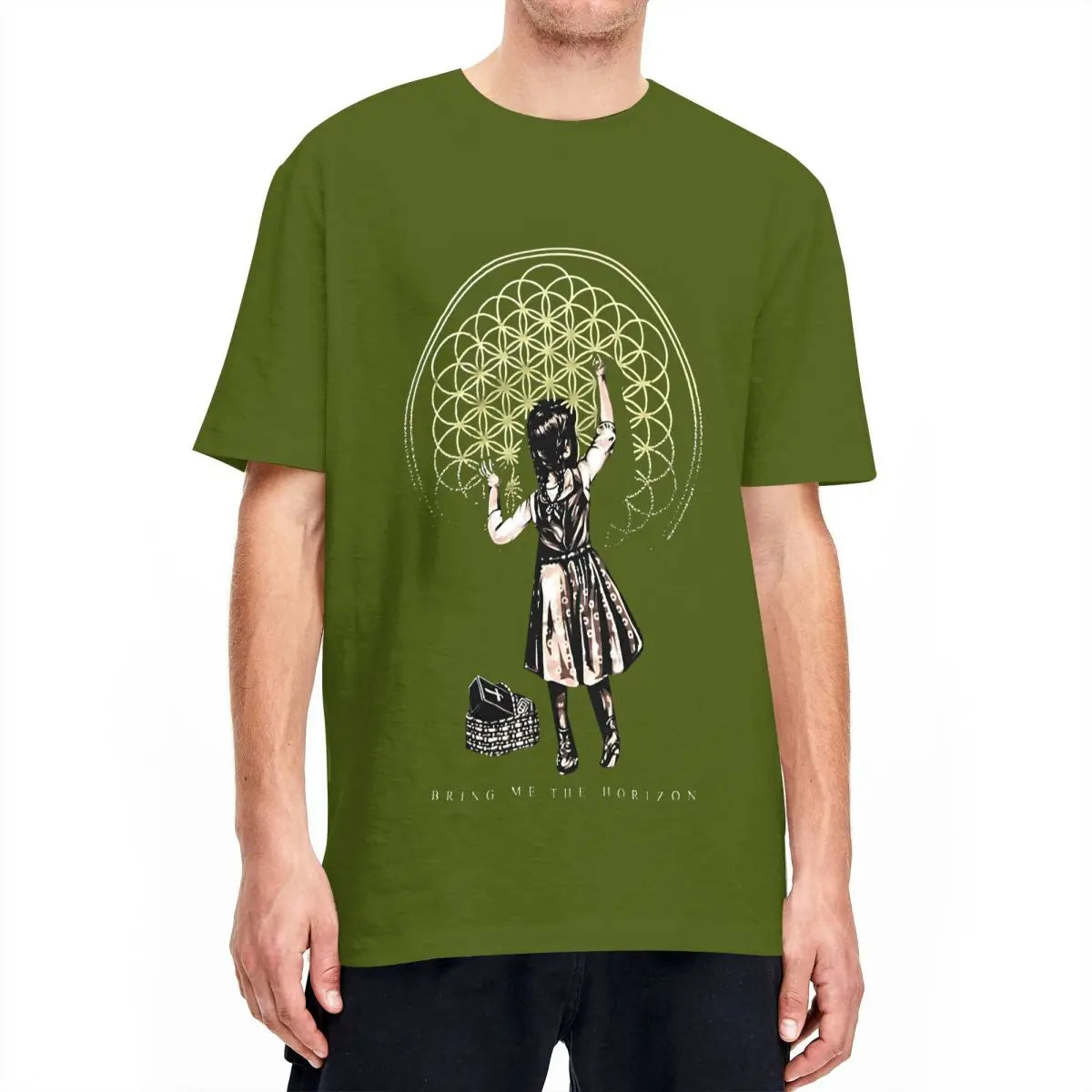 Bring Me The Horizon Men's Cotton T-Shirt – Short Sleeve Summer Music Tee - Premium T-Shirt from Lizard Vigilante - Just $33.88! Shop now at Lizard Vigilante