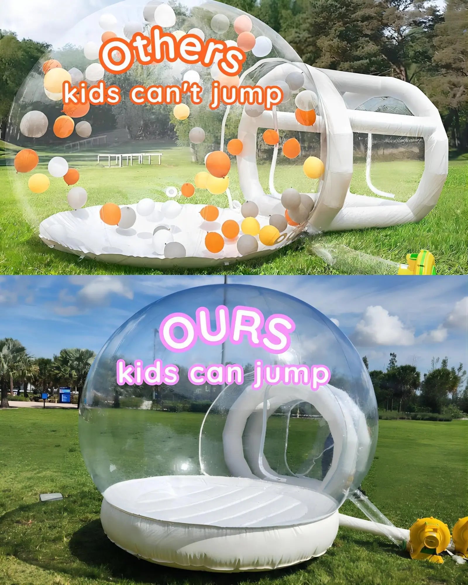 10FT Inflatable Bubble House with Trampoline – Transparent Dome Party Fun Tent with Powerful Blower & Free Shipping – Commercial Grade PVC Bouncer for Ultimate Indoor & Outdoor Excitement - Premium bounce house from Lizard Vigilante - Just $1181.08! Shop now at Lizard Vigilante