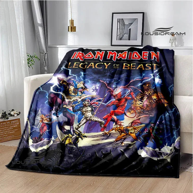 Iron Maiden Printed Blanket – Soft Flannel Kids & Adults Throw | Warm, Portable, and Perfect for Home or Travel - Premium blanket from dsers - Just $33.66! Shop now at Lizard Vigilante