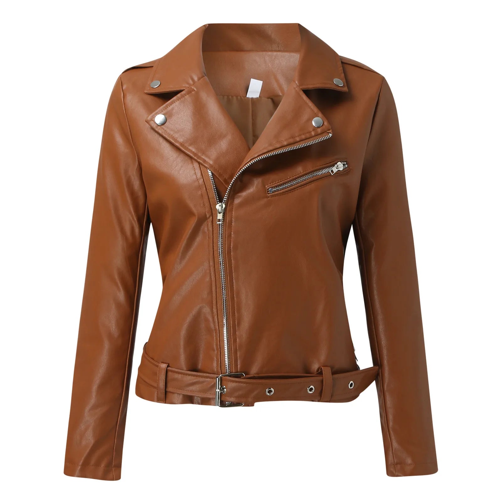 Women Plus Size PU Leather Jackets Slim Fit Zipper Up Spring Autumn Moto Biker Bomber Jacket Drawstring Retro Women Coats S-5XL - Premium  from Lizard Vigilante - Just $32.99! Shop now at Lizard Vigilante