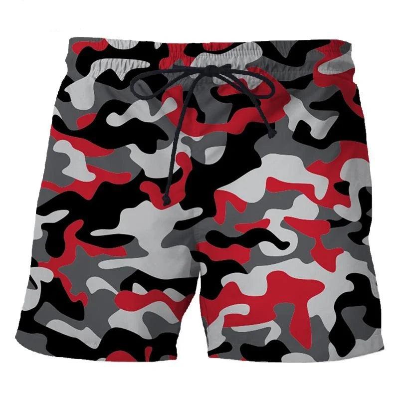 Camouflage 3D Printed Short Pants Men's Outdoor Sports Board Shorts Unisex Fashion Casual Swimming Shorts Beach Trunks Clothing - Lizard Vigilante