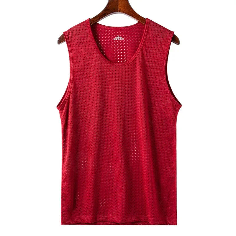 Men's Ice Silk Quick-Drying Vest – Breathable Mesh Sleeveless T-Shirt for Summer - Premium tank top from Lizard Vigilante - Just $22.88! Shop now at Lizard Vigilante