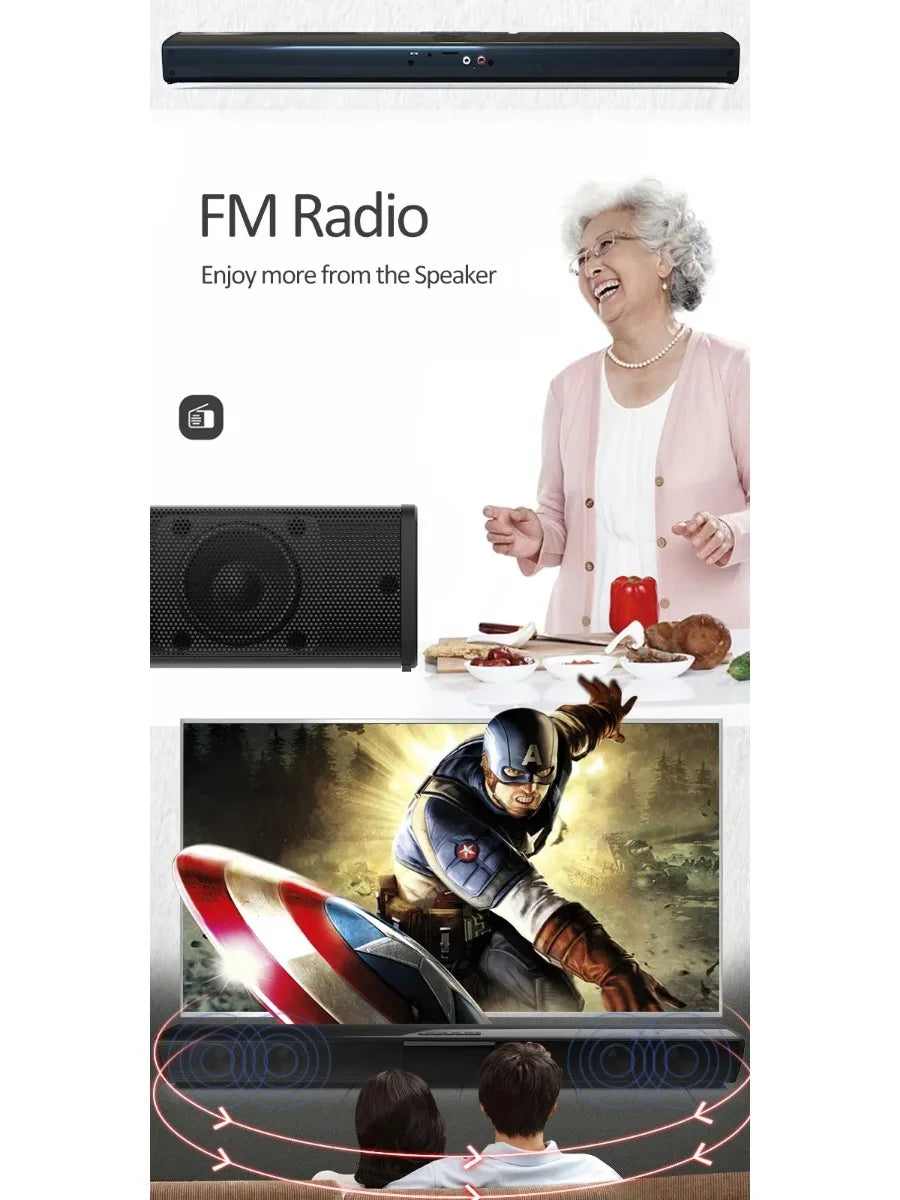 Powerful Wireless Bluetooth Speaker for Home Theater Computer TV Car Sound Box Soundbar Heavy Bass Subwoofer Radio caixa de som