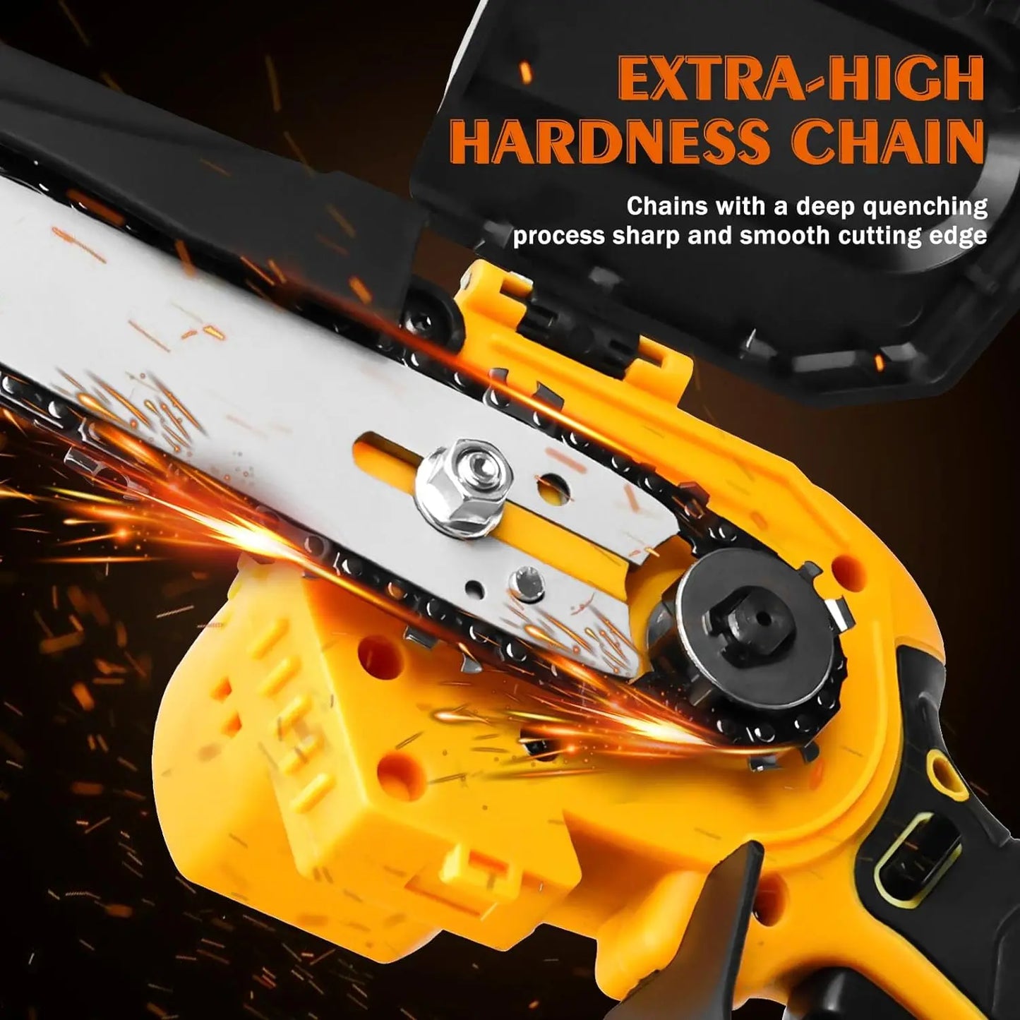 Ponbos 6-Inch Handheld Brushless Chainsaw – Powerful Gardening Tool for Trimming and Felling with Oil Bottle & DeWALT 18V Compatibility - Premium chainsaw from Lizard Vigilante - Just $91.08! Shop now at Lizard Vigilante