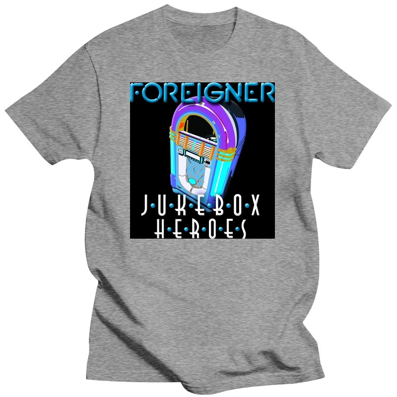 Foreigner Jukebox Heroes 80s Rock Band Black New Men's T Shirt Size S 4Xl - Premium t-shirt from Lizard Vigilante - Just $23.88! Shop now at Lizard Vigilante