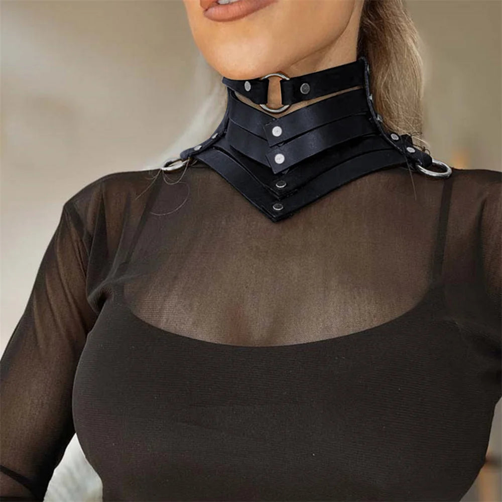 HELLBITE Harajuku Rivet Choker – Gothic Punk Collar for Women, Rock Show Ready, Y2K Spiked Leather Vibe - Premium collar from dsers - Just $9.99! Shop now at Lizard Vigilante