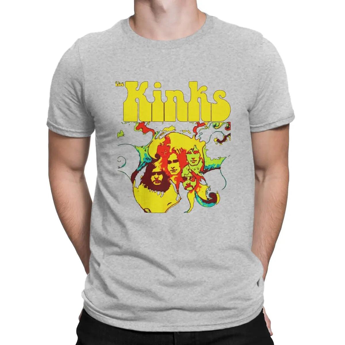 The Kinks Rock Band Main Members T Shirt Men's Pure Punk Cotton Metal Casual T-Shirt Round Neck Kinked Sleeve Clothes - Premium T-Shirt from Lizard Vigilante - Just $22.99! Shop now at Lizard Vigilante