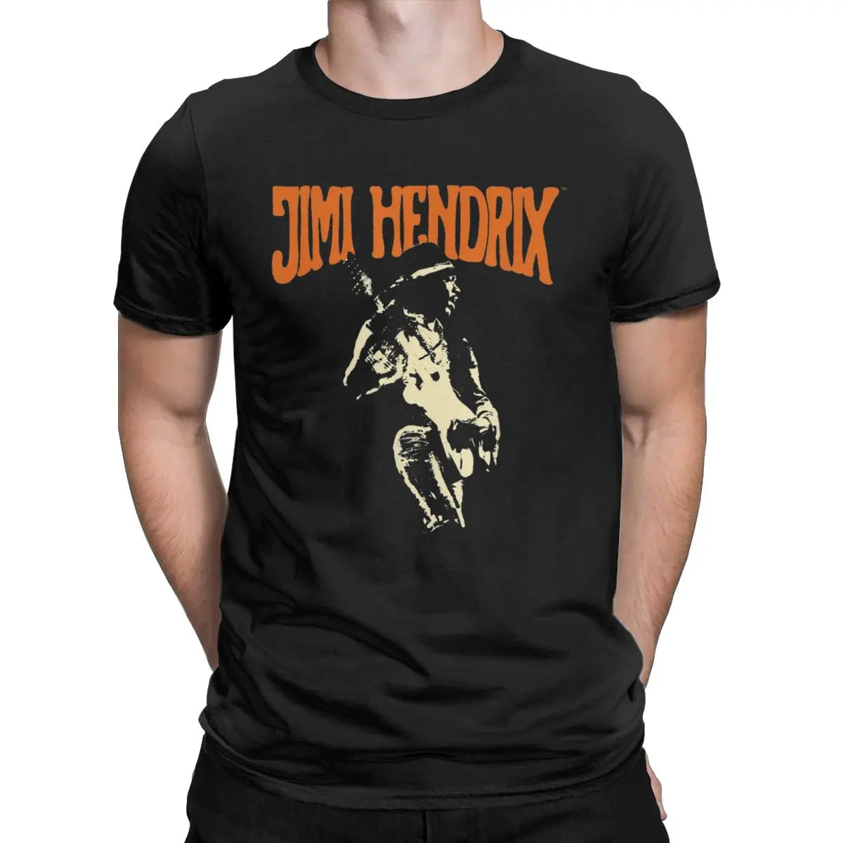 Jimi T-Shirts for Men Hendrix Vintage Best Rock Guitarist Singer Vintage Cotton Guitar Tees Crew Neck Short Sleeve T Shirt Gift Idea - Lizard Vigilante