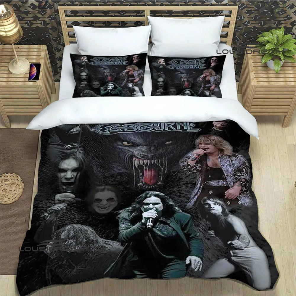 Dive into Ozzy's Dreamworld: A Retro Bedding Symphony for Headbanging Sleep - Premium bedding from Lizard Vigilante - Just $57.99! Shop now at Lizard Vigilante