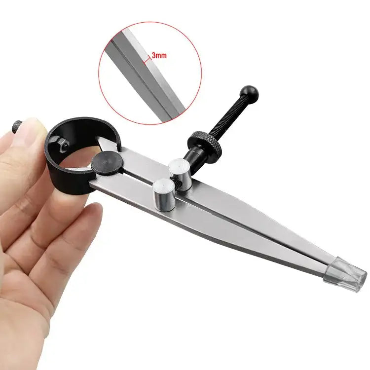 Adjustable Leather Compass Lockable Carbon Steel Divider Wing Creaser DIY Leathercraft Rotating Line Scribing Gauge Caliper Tool