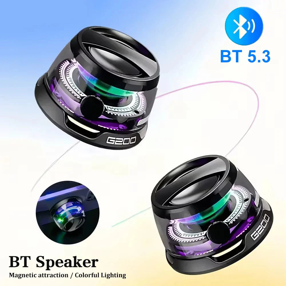 Mini Portable Bluetooth Speaker G200 RGB Color Light Magnetic Speaker BT5.3 Small Sound Box Phone Holder Wireless Loudspeaker