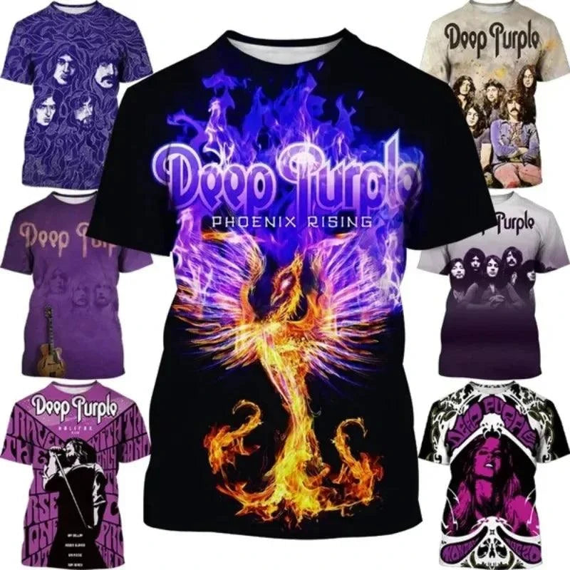 3D Heavy Metal Rock Band T-Shirt – Casual Men's Round Neck Short-Sleeve, Perfect for Summer Cosplay - Premium T-Shirt from Lizard Vigilante - Just $23.88! Shop now at Lizard Vigilante