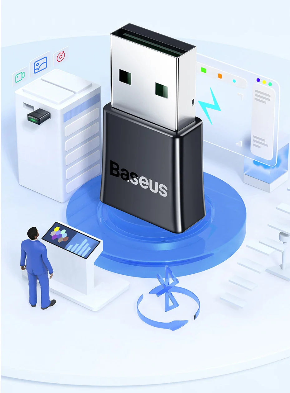 Baseus USB Bluetooth Adapter Bluetooth 5.3 Dongle Adaptador for PC Laptop Wireless Speaker Audio Receiver USB Transmitter