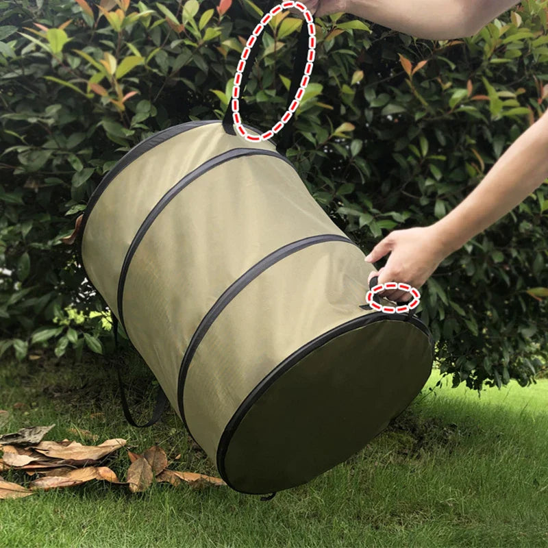 Garbage Storage Trash Bag Portable Collapsible Pop Up Garden Leaf Trash Can Flowers And For Garden Camping Grass Bin