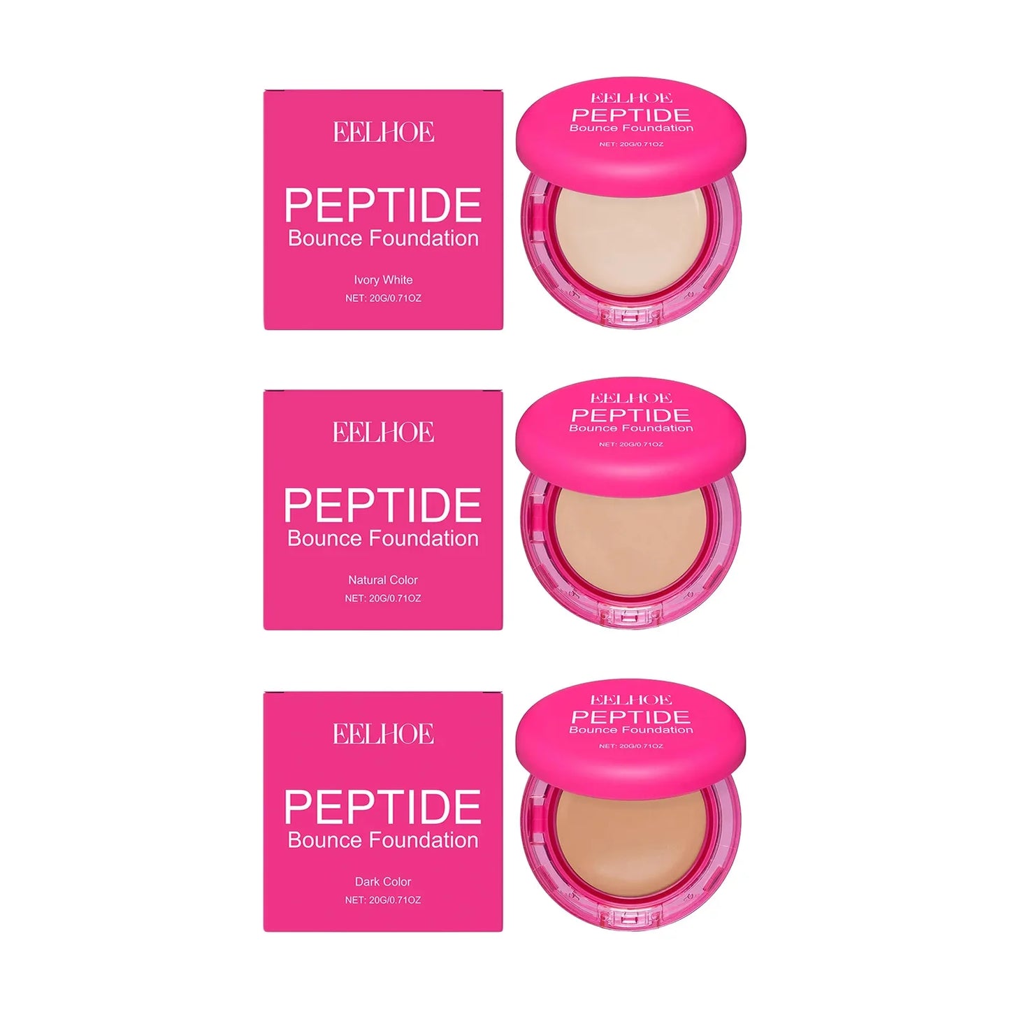 EELHOE Flawless Foundation Cream Waterproof Glow Skin Oil Control Full Coverage Makeup Cosmetics Brightening Face Foundation 20g