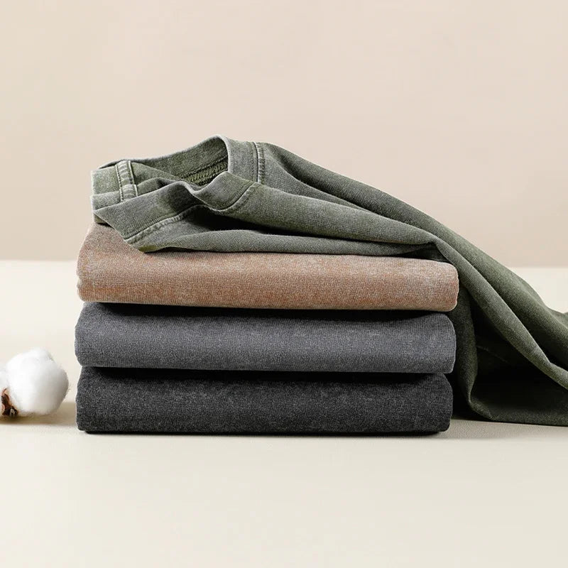 250gsm Vintage Acid Wash Punk Tee – Retro Streetwear T-Shirt for Men & Women | Harajuku Hip-Hop Grunge Cotton Short Sleeve | Namou Drane Exclusive - Premium tee from dsers - Just $27.77! Shop now at Lizard Vigilante