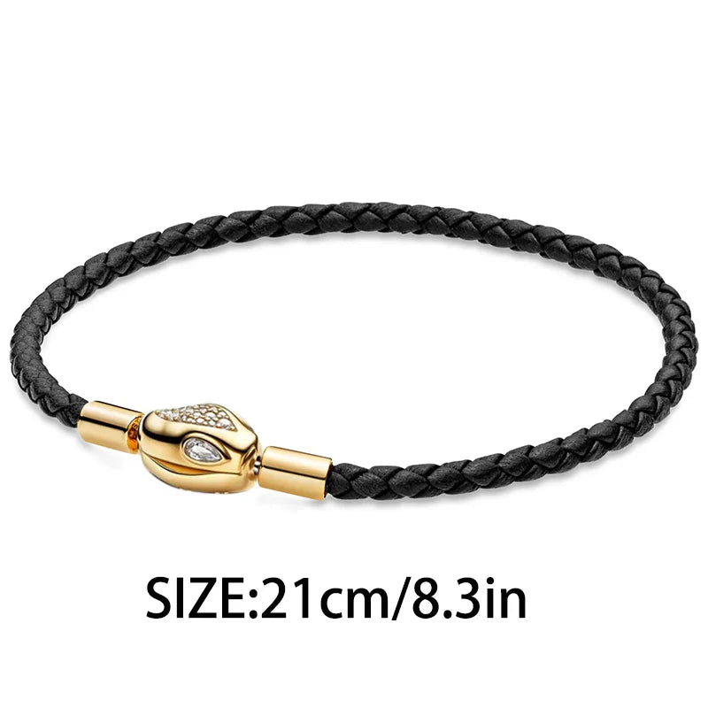 925 Silver Valentine's Day Snake Year Series Pendant Suitable for 925 Sterling Silver Original Women's Bracelet DIY Jewelry Gift