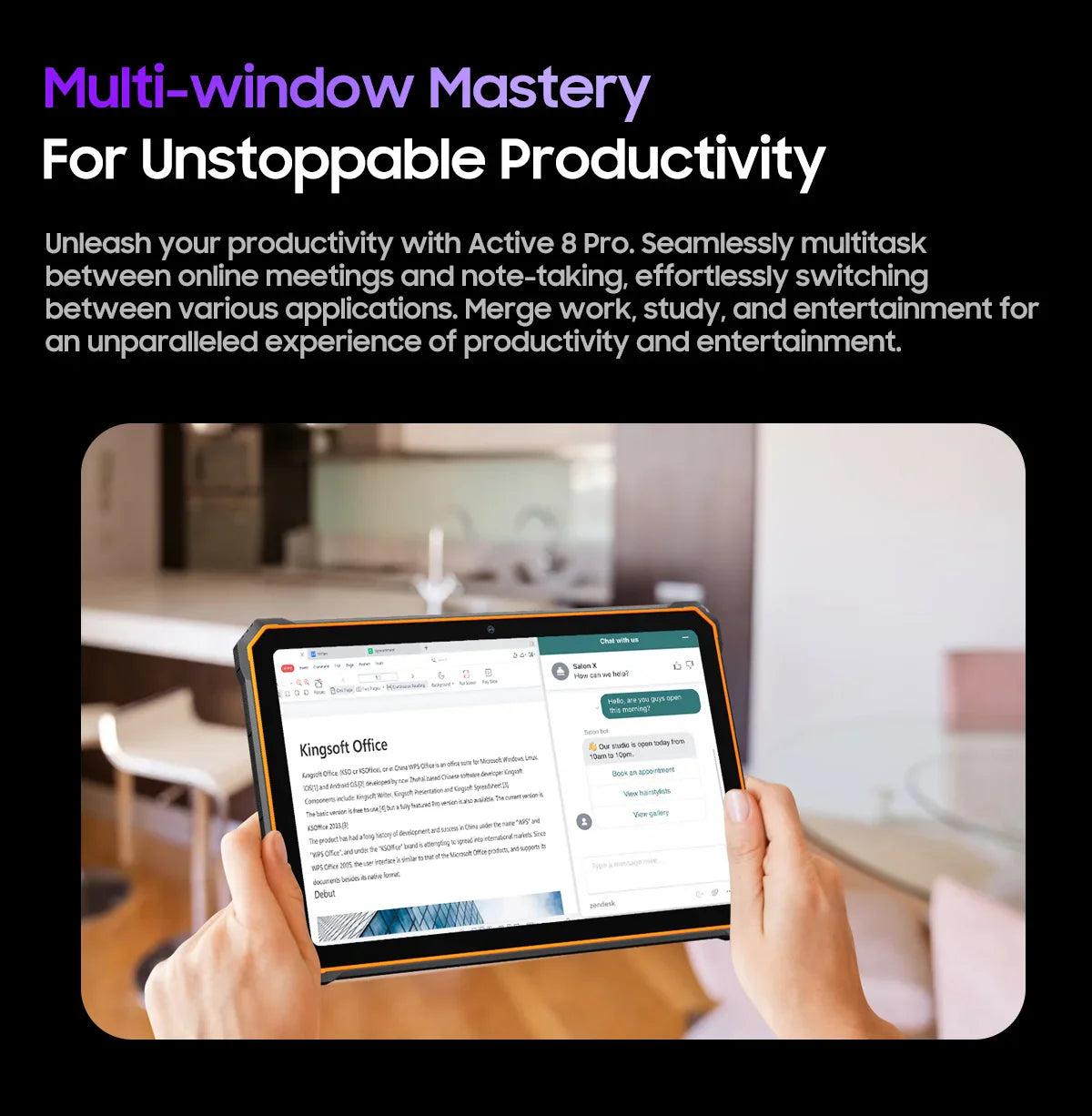 Blackview Active 8 Pro 16GB 256GB Tablet PC 22000mAh Battery Android 13 10.36" inch 2.4K Display 16MP+ 48MP Camera Rugged Tablet