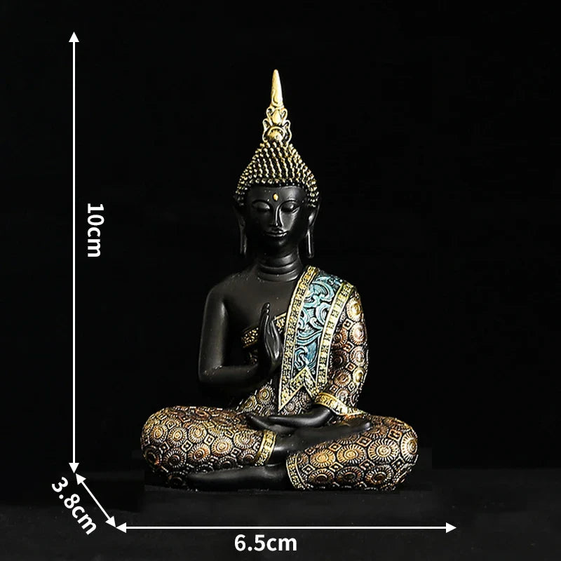 Large Buddha Statue Thailand Buda Buddha Sculpture Green Resin Handmade Buddhism Hindu Fengshui Figurine Meditation Home Decor