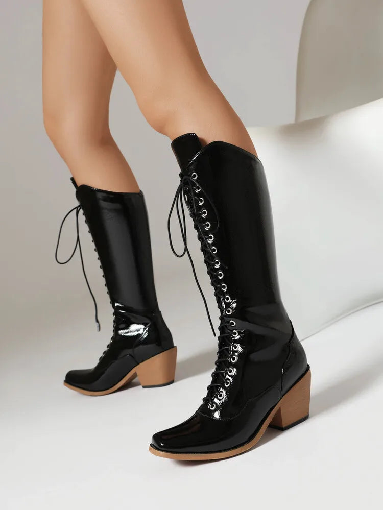 Shadow Standoff Punk Chelsea Knee Boots