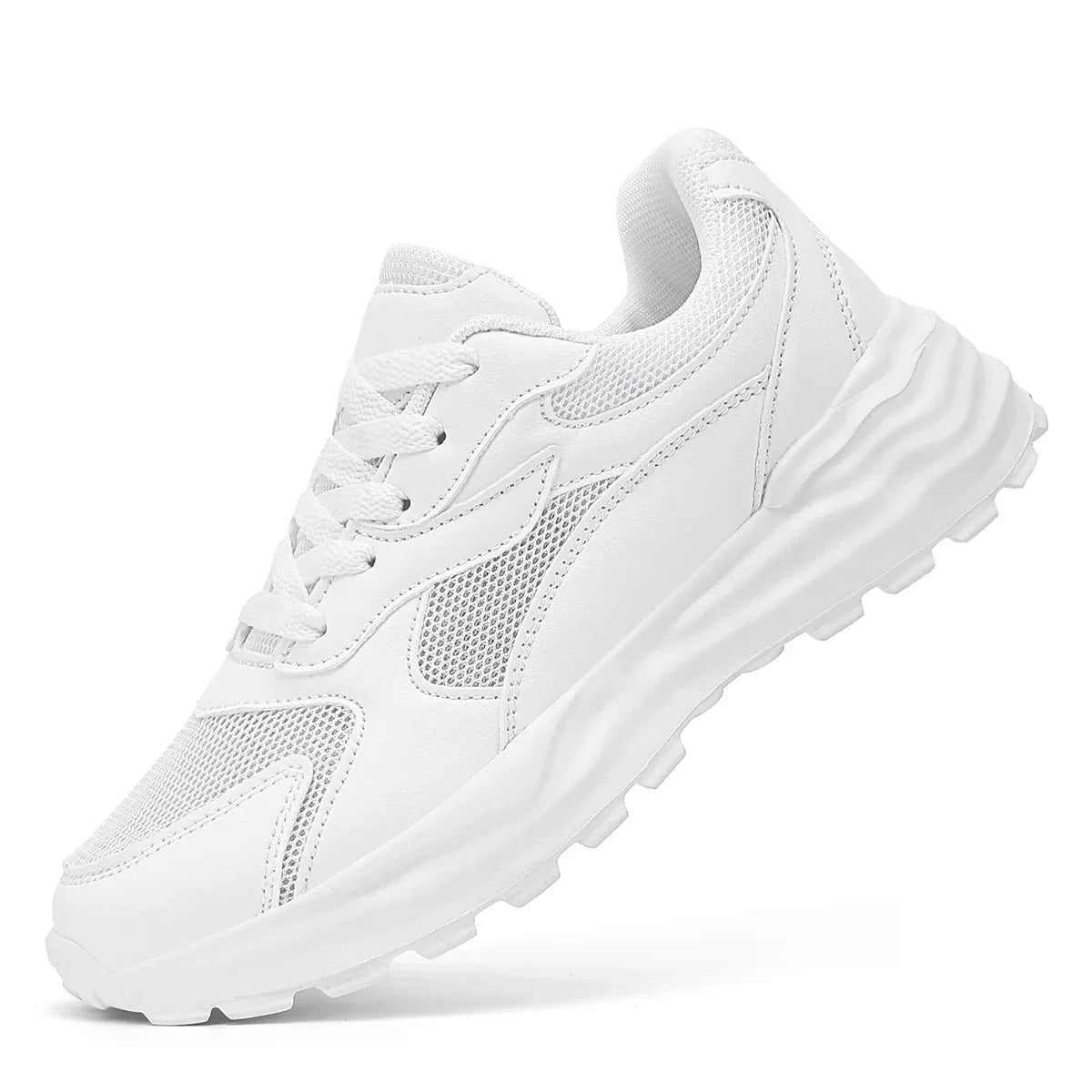 Summer 2025 New Shoes for Women: Ins Trendy Thick Soled Height Increasing White Shoes, Casual Breathable Women's Sports Shoes