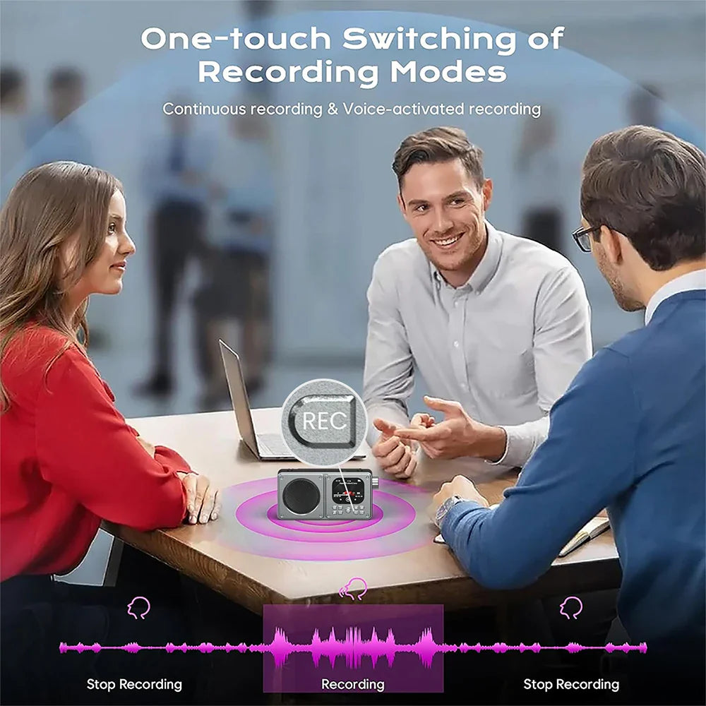 Wireless Bluetooth5.4 Speakers 87.5-108MHz Portable FM Radio Outdoor Radio MP3 Music Player Support Earphone TF Card Video Clock