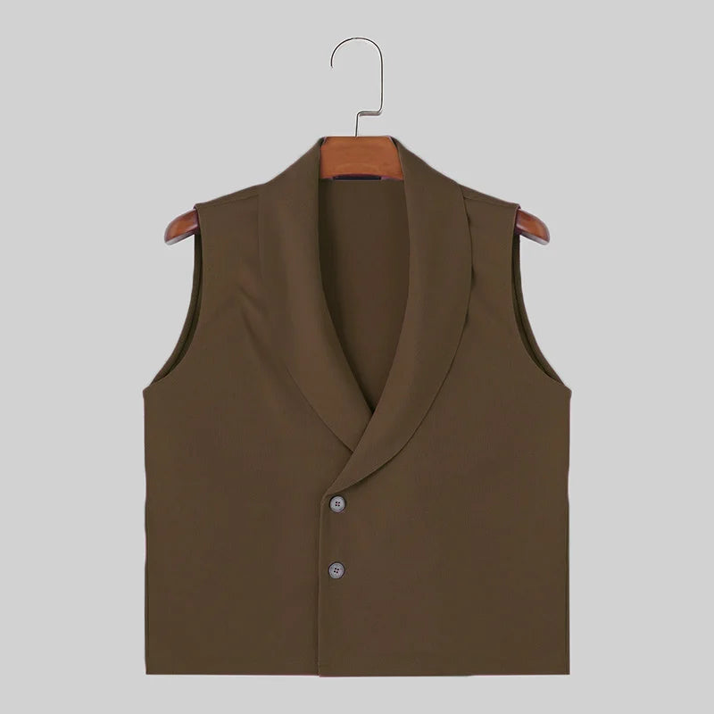 INCERUN Men's Solid Casual Waistcoats – Stylish Streetwear Sleeveless Vests (S-5XL) - Premium vest from Lizard Vigilante - Just $47.88! Shop now at Lizard Vigilante