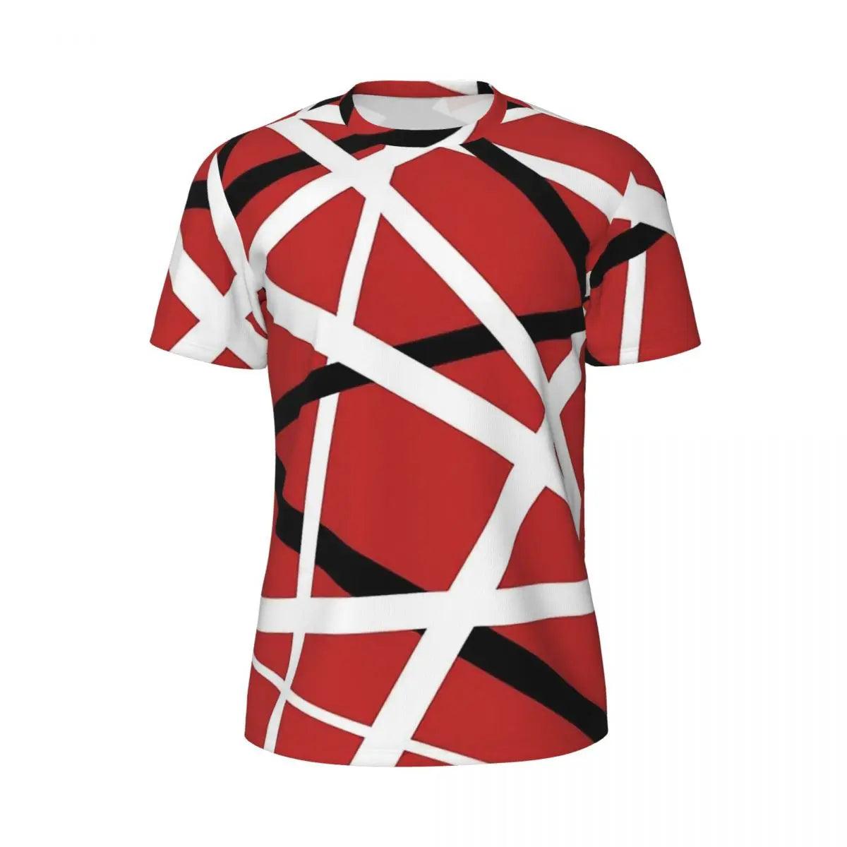 Van Halen T Shirt Red Black and White Line Art Trendy Cool Gym T Shirts Short Sleeve Quick Dry Tops Summer Street Style Top Tees - Lizard Vigilante