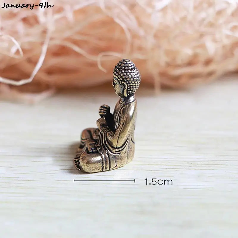 1PC Buddha Statues Copper Sculpture Fengshui Figurine Home Decor Resin Sitting  Miniature 2.8x2.4cm