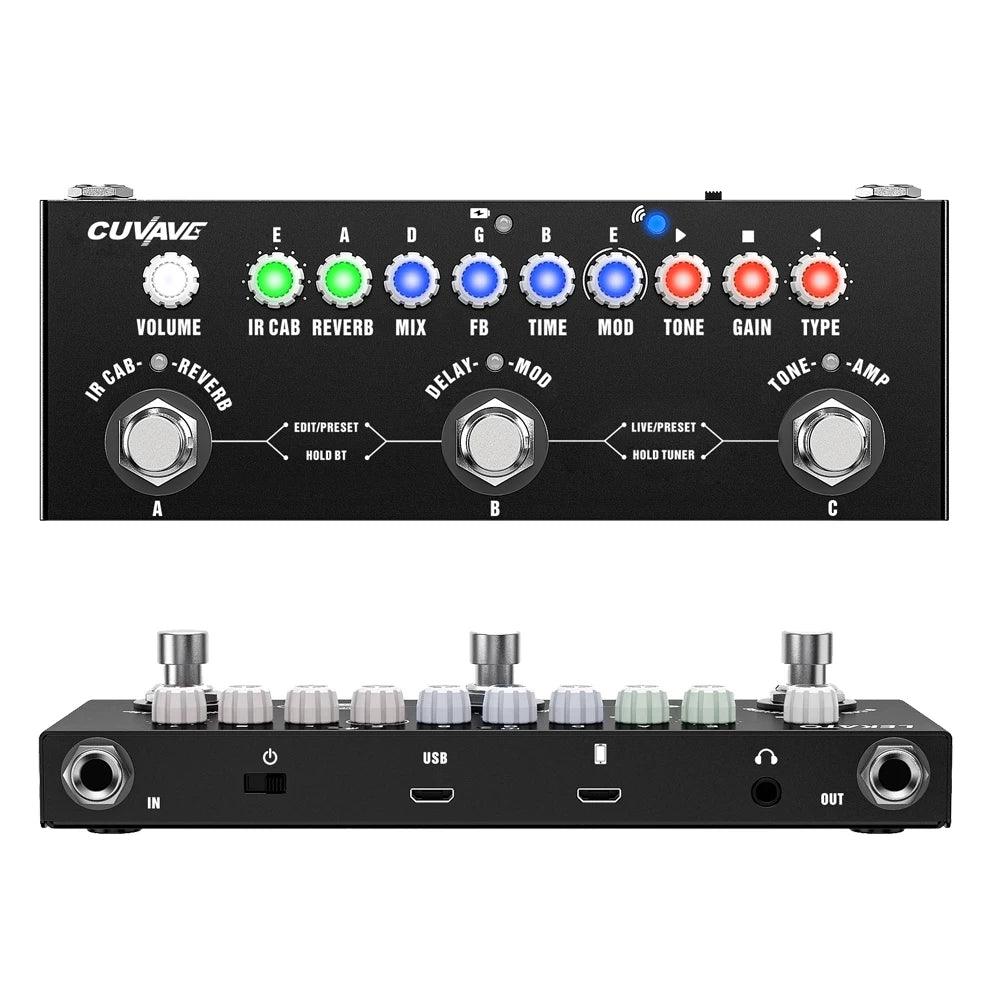 Cuvave Cube BABY Multi Effects Pedal for Electric Guitar/Bass/Acoustic Guitar 8 IR Cabinets Simulation M-vave Rechargeable Pedal - Lizard Vigilante