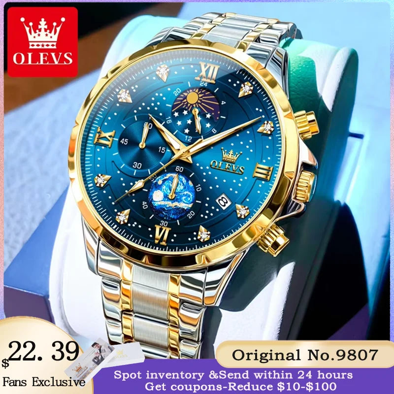 OLEVS 9807 Men's Luxury Watch - A Celestial Timepiece - Premium watches from Lizard Vigilante - Just $55.99! Shop now at Lizard Vigilante