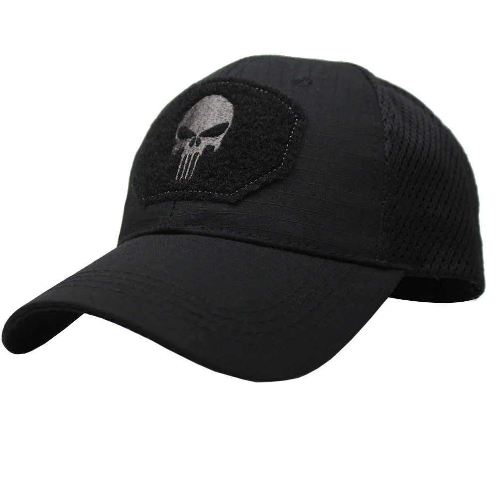 Tactical Camouflage Baseball Cap Mesh Breathable Special Forces Tactical Camo Hat Skull Duck Visor Hat - Premium  from Lizard Vigilante - Just $8.99! Shop now at Lizard Vigilante