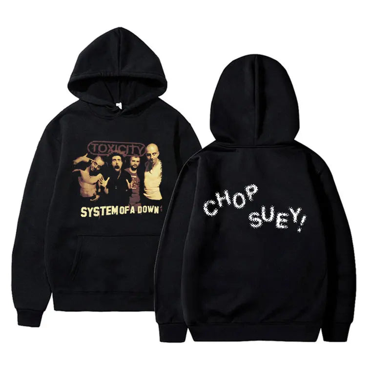 System of a Down Toxicity Chop Suey Print Hoodie – Gothic Punk Vintage Oversized Pullover for Men and Women, Fashion Streetwear Hoodie - Premium Long-sleeve hoodie from Lizard Vigilante - Just $38.88! Shop now at Lizard Vigilante