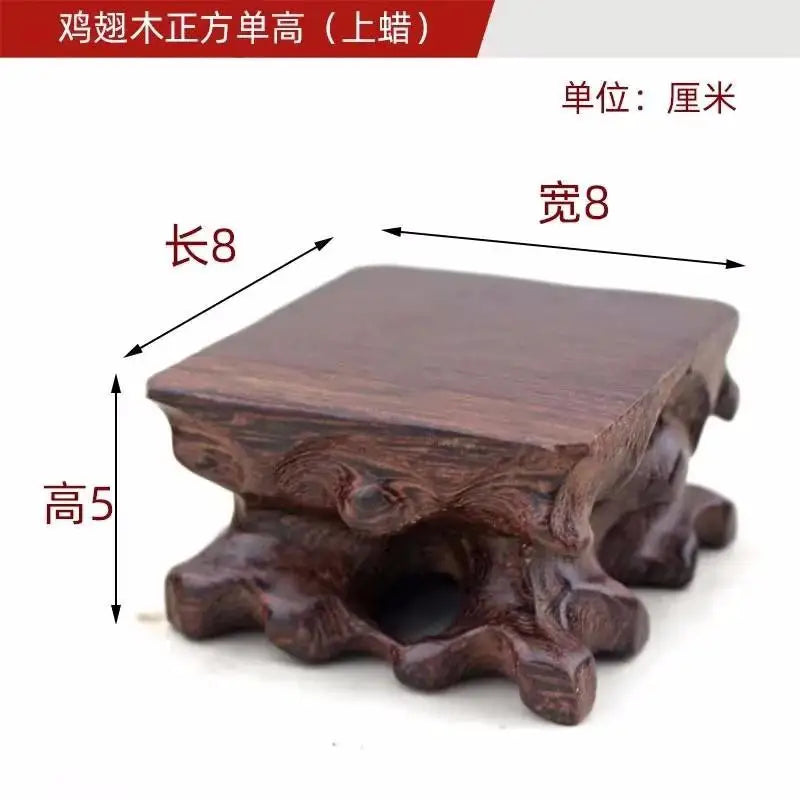 Simple Figurine Statue Display Stand Miniature Solid Wood Bases Coffee Tea Sets Pedestal Vase Flower Pot Bonsai Sorting Table