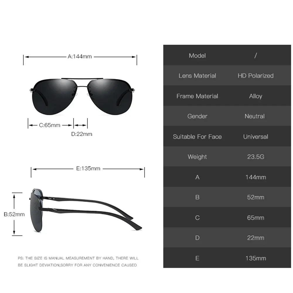 New Polarized Men Sunglasses Classic Driving Sun Glasses Metal Frame Mirror Lens Sunglasses Men/Women - Lizard Vigilante