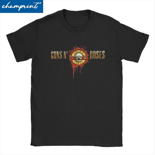 Guns N Rose Heavy Metal T-Shirt Men Women's Round Collar Pure Cotton T Shirts Steampunk Music Tee Shirt Classic Tops - Premium T-Shirt from Lizard Vigilante - Just $23.99! Shop now at Lizard Vigilante