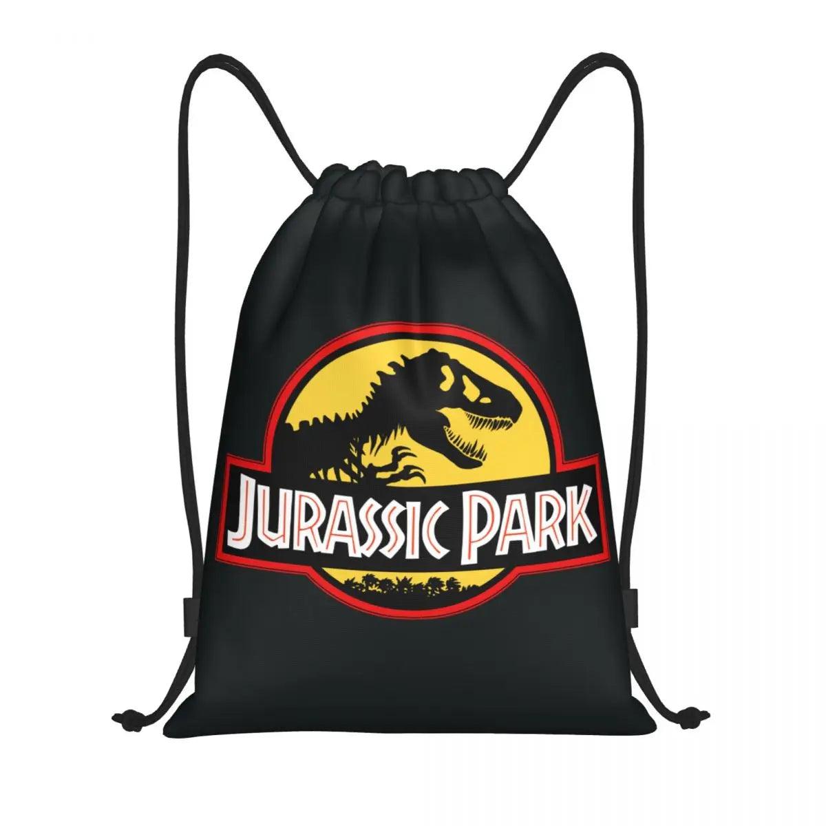 Dinosaur World Jurassics Parks Drawstring Backpack Sports Gym Bag for Men Women Shopping Sackpack - Lizard Vigilante