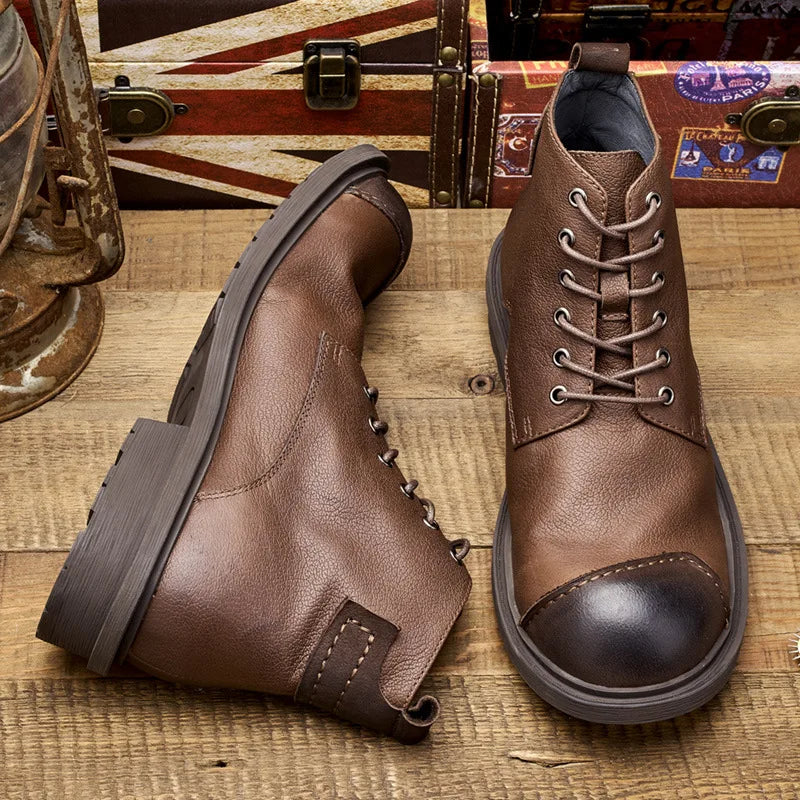 Vintage Business Men's Boots – Luxury Genuine Cow Leather - Premium boots from Lizard Vigilante - Just $128.88! Shop now at Lizard Vigilante