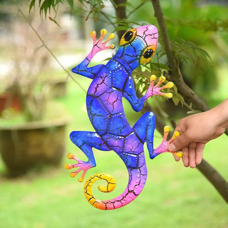 Metal Gecko Yard Garden Decoration for Outdoor Statues Home-garden Wall Decor Miniature Accessories Sculpture Lizard Ornaments - Premium Home Decor from Lizard Vigilante - Just $12.99! Shop now at Lizard Vigilante