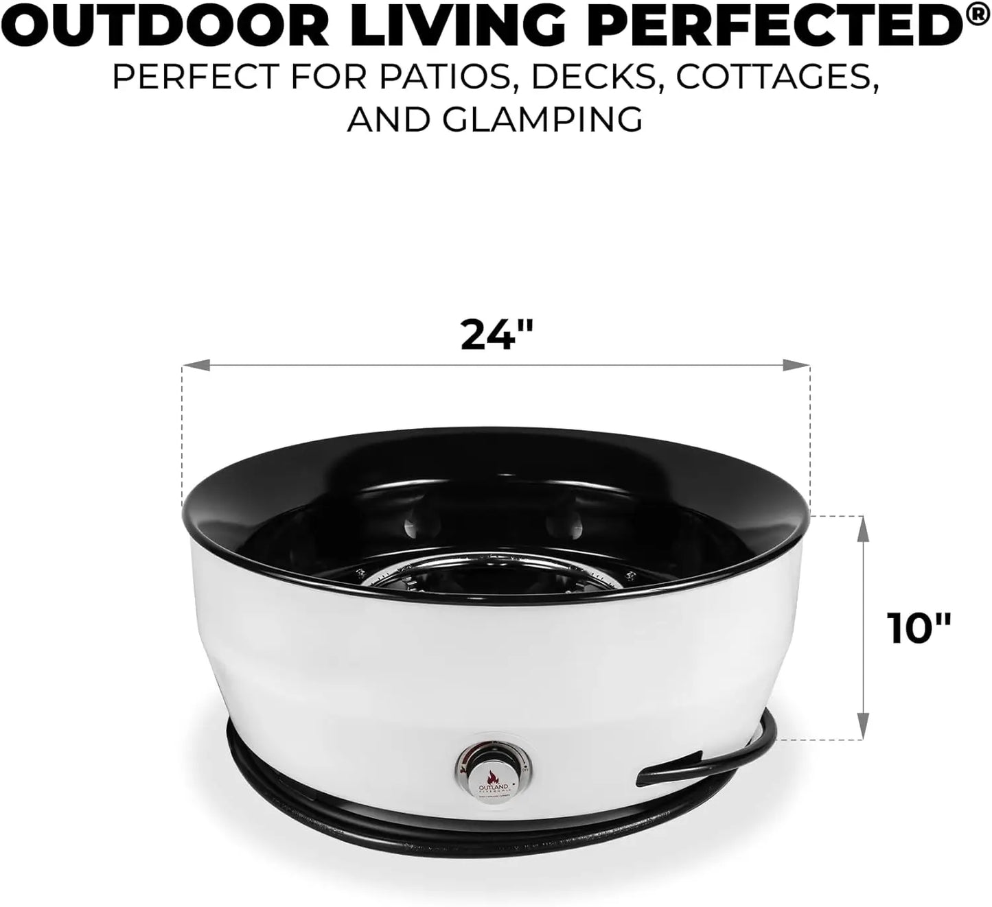 60,000 BTU Large Outdoor Propane Gas Fire Pit – 24” Round Fire Bowl with Lid, Modern Rustic Firepit for Patio, Garden, and Outdoor Spaces - Premium fire pit from Lizard Vigilante - Just $258.88! Shop now at Lizard Vigilante